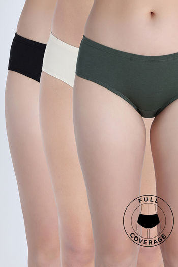 Buy Zivame Regular Rise Full Coverage Hipster Panty (Pack of 3) - Multicolor